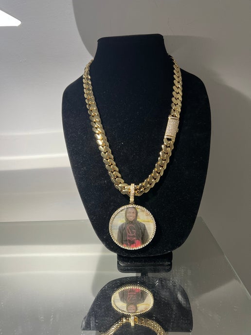 Large Iced Out Memorial Pendant
