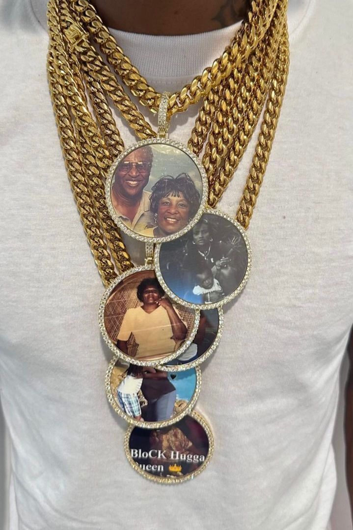 Large Iced Out Memorial Pendant