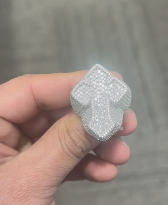Iced-out Cross Ring