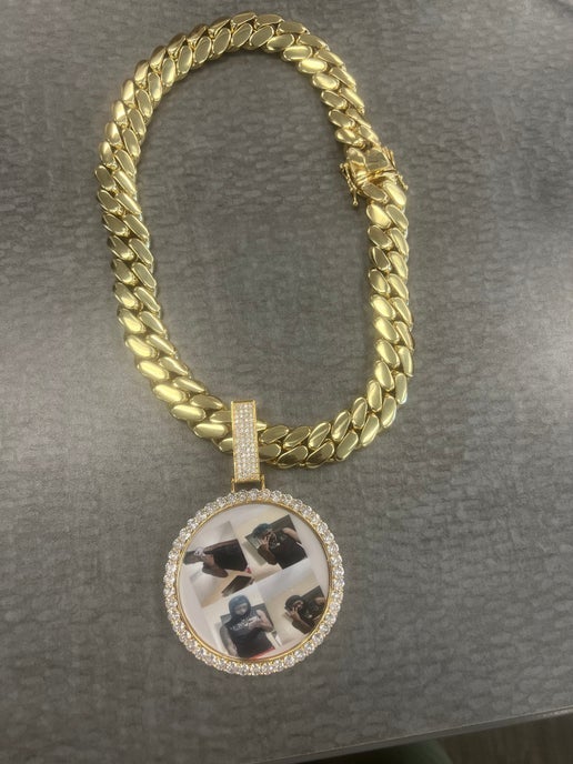 Large Iced Out Memorial Pendant