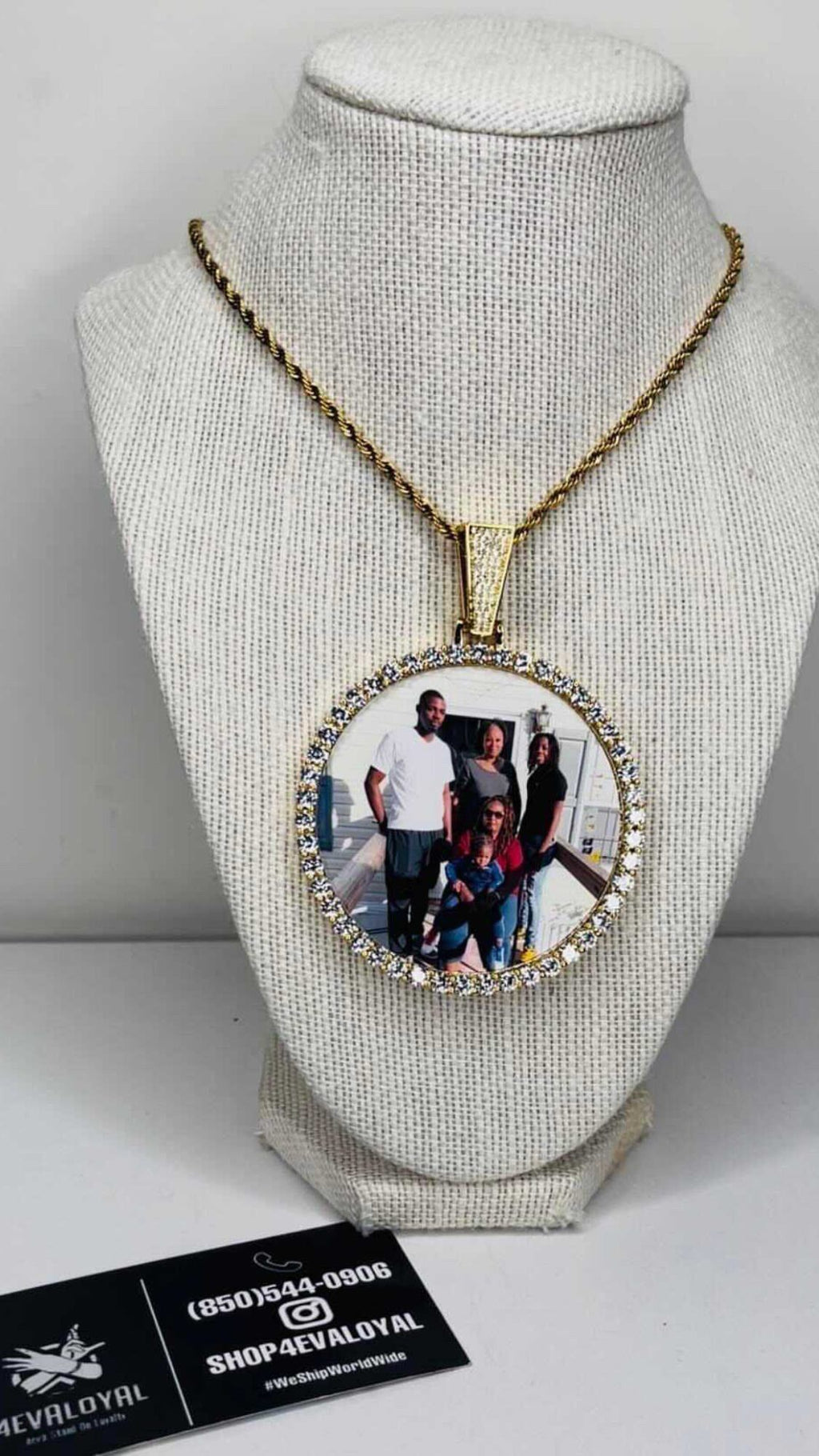 Large Iced Out Memorial Pendant