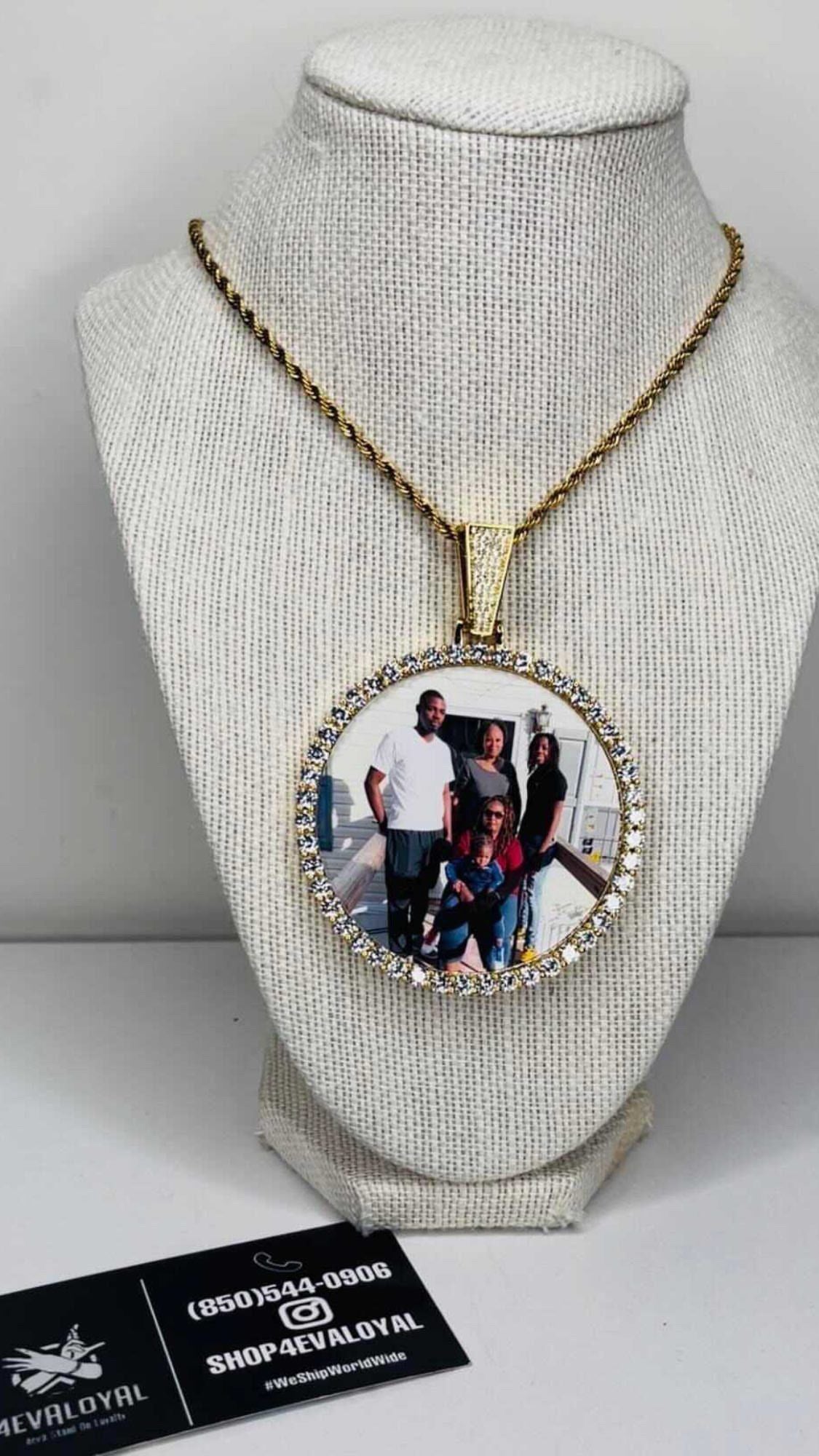 Large Iced Out Memorial Pendant
